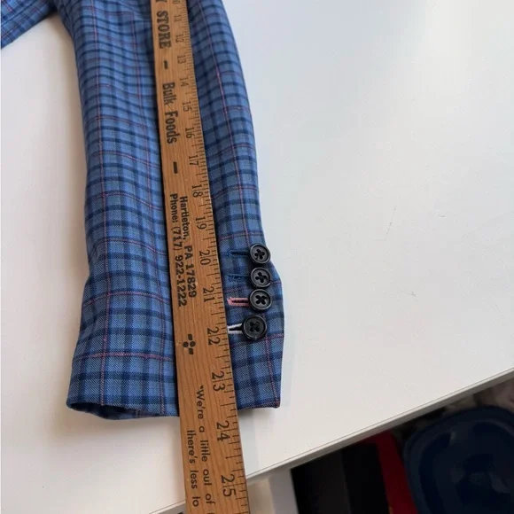 Tom James $1500 custom Blue Plaid Women’s Tailored Blazer never worn bespoke - Picture 10 of 13